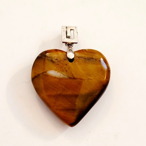 NWOT Tiger's Eye heart pendant - Picture 1 of 7